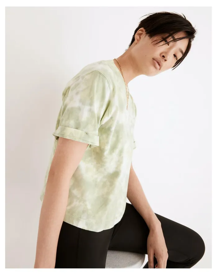 Women Richer Poorer Recycled Crop Tee In Tie Dye Green Storm Madewell Sweatshirts and Sweatpants Women Richer Poorer Recycled Crop Tee In Tie Dye Green Storm Madewell Sweatshirts and Sweatpants