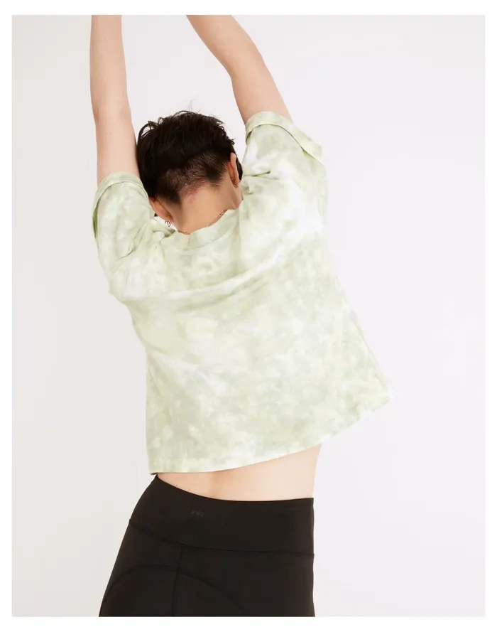 Women Richer Poorer Recycled Crop Tee In Tie Dye Green Storm Madewell Sweatshirts and Sweatpants Women Richer Poorer Recycled Crop Tee In Tie Dye Green Storm Madewell Sweatshirts and Sweatpants