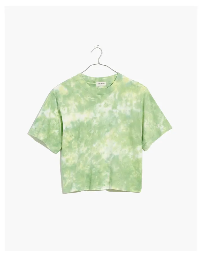 Women Richer Poorer Recycled Crop Tee In Tie Dye Green Storm Madewell Sweatshirts and Sweatpants Women Richer Poorer Recycled Crop Tee In Tie Dye Green Storm Madewell Sweatshirts and Sweatpants