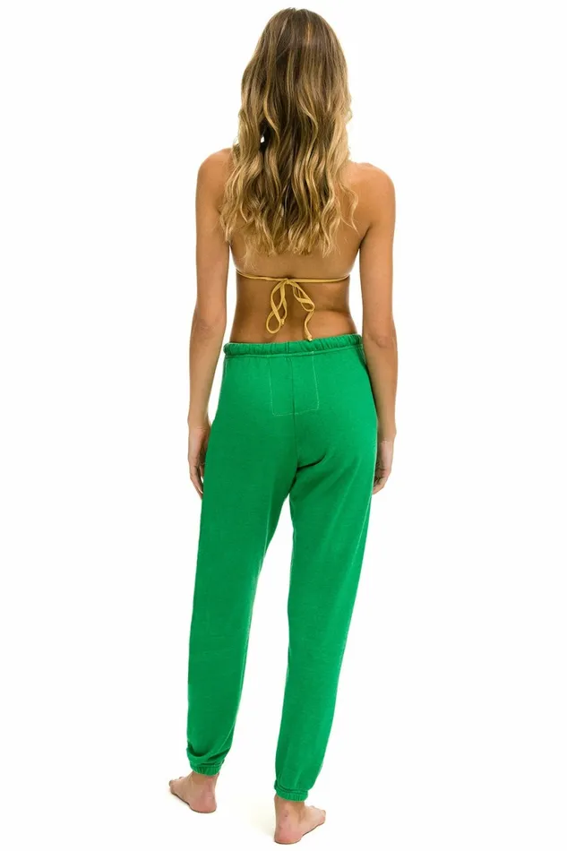 Women RIDE LOGO WHITE SWEATPANTS 8211 KELLY GREEN Aviator Nation Sweatpants Women RIDE LOGO WHITE SWEATPANTS 8211 KELLY GREEN Aviator Nation Sweatpants