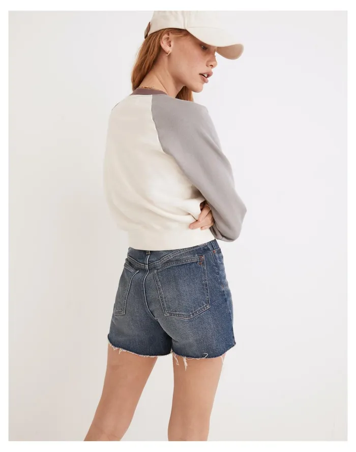 Women Rivet and Thread Colorblock Raglan Sweatshirt Antique Cream Light Graphite Madewell Tees Women Rivet and Thread Colorblock Raglan Sweatshirt Antique Cream Light Graphite Madewell Tees