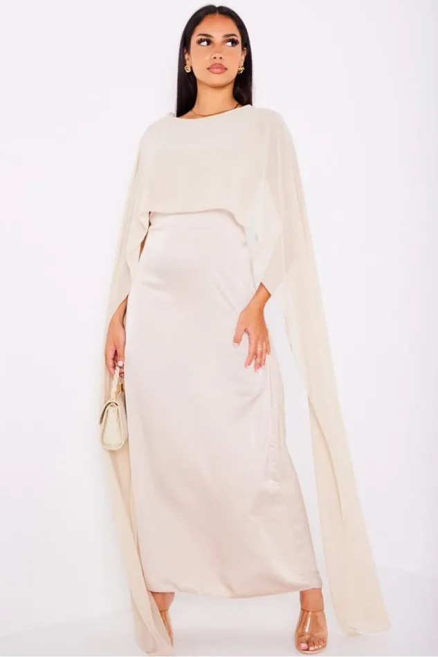 Women Robe Beige Ample Satine Empicement Voile Beige Brentiny Paris Short Dresses Women Robe Beige Ample Satine Empicement Voile Beige Brentiny Paris Short Dresses