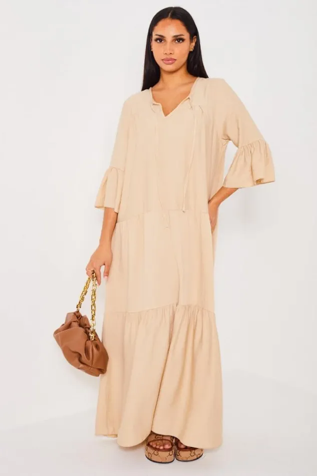 Women Robe Longue vase Beige Beige Brentiny Paris Short Dresses