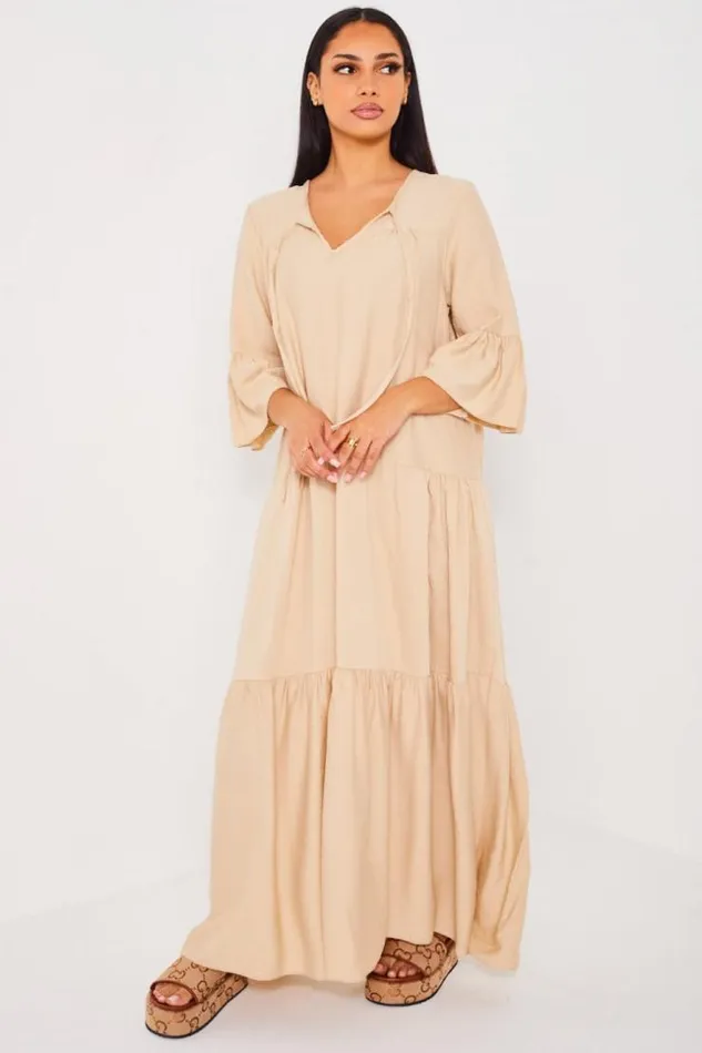 Women Robe Longue vase Beige Beige Brentiny Paris Short Dresses