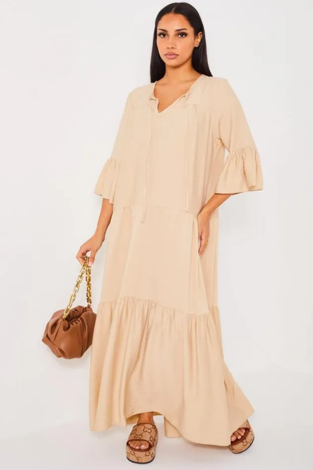 Women Robe Longue vase Beige Beige Brentiny Paris Short Dresses