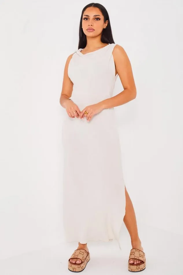 Women Robe Texture Beige Sans Manche Coupe Droite Longue Beige Brentiny Paris Short Dresses Women Robe Texture Beige Sans Manche Coupe Droite Longue Beige Brentiny Paris Short Dresses