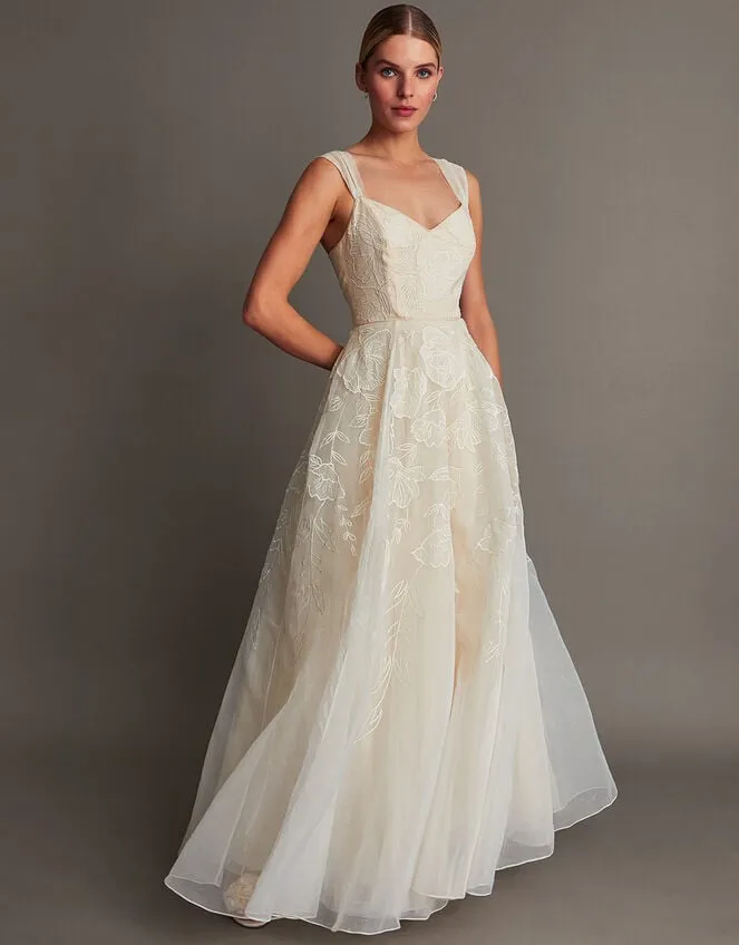 Women Rose Organza Bridal Dress Ivory Monsoon Dresses