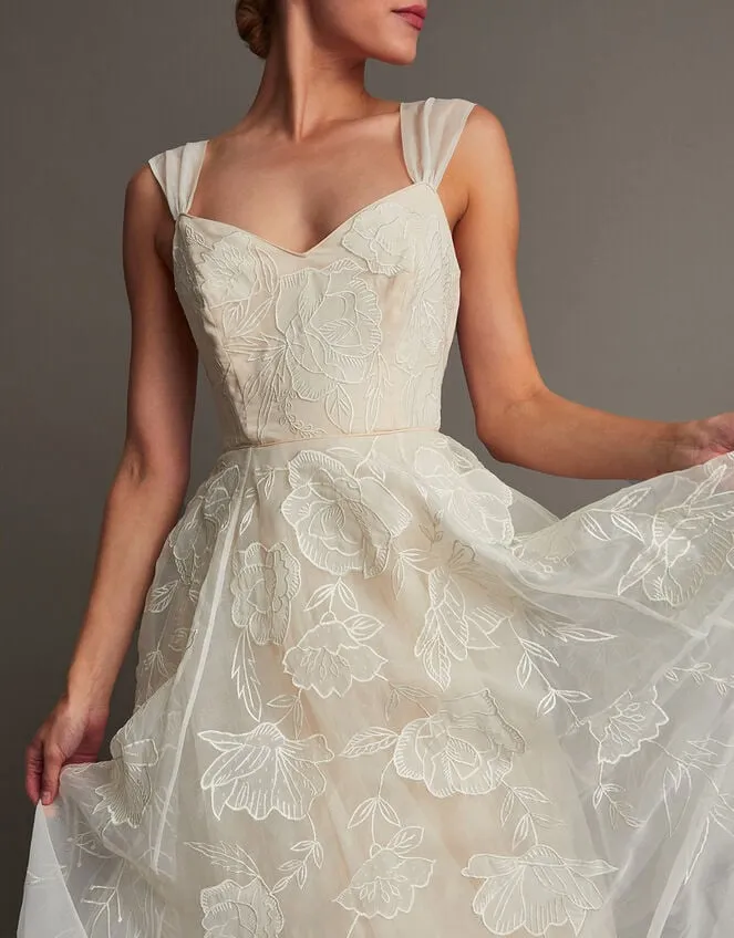 Women Rose Organza Bridal Dress Ivory Monsoon Dresses