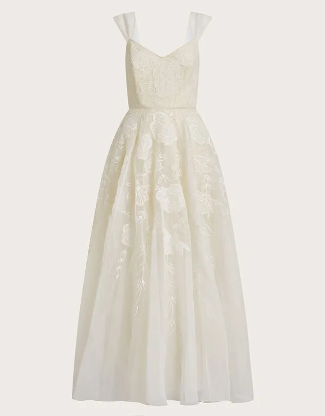 Women Rose Organza Bridal Dress Ivory Monsoon Dresses