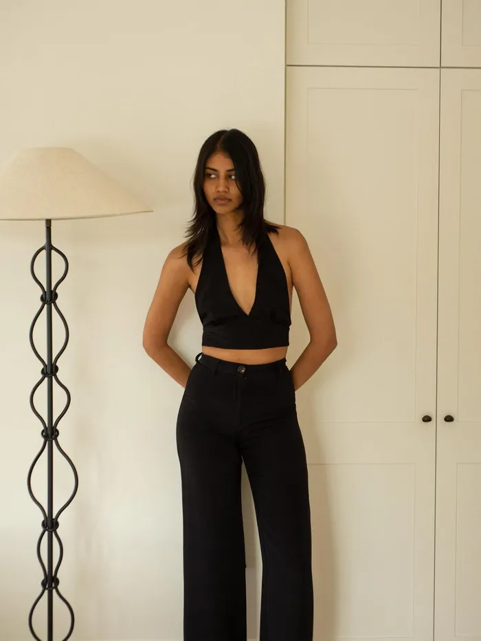 Women SAINT 8211 Silk Pant In Black The UNDONE Pants