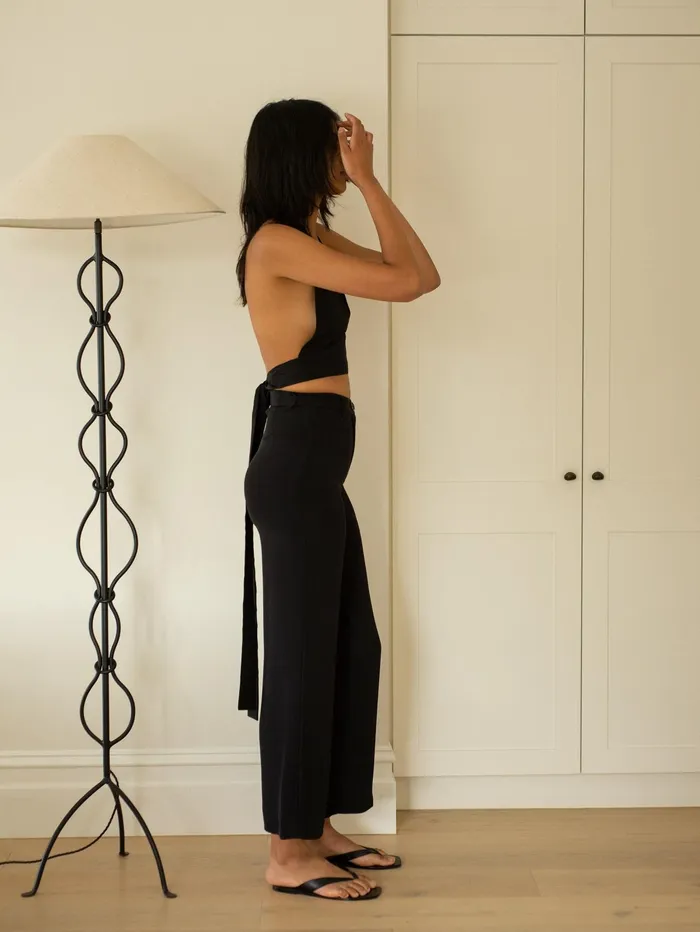 Women SAINT 8211 Silk Pant In Black The UNDONE Pants