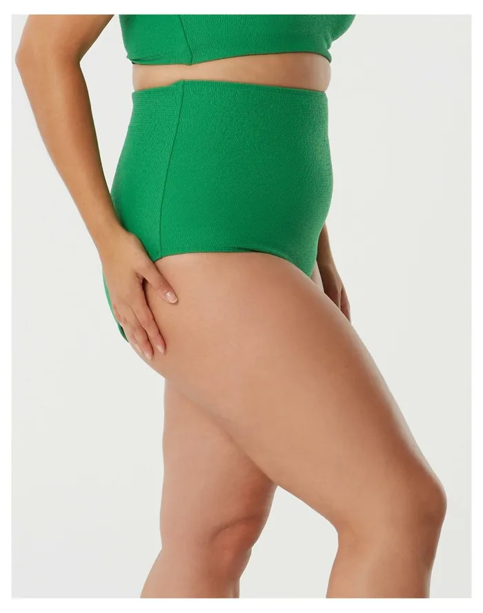 Women SAINT SOMEBODY Sky High Textured Bikini Bottom Green Madewell Swim Women SAINT SOMEBODY Sky High Textured Bikini Bottom Green Madewell Swim