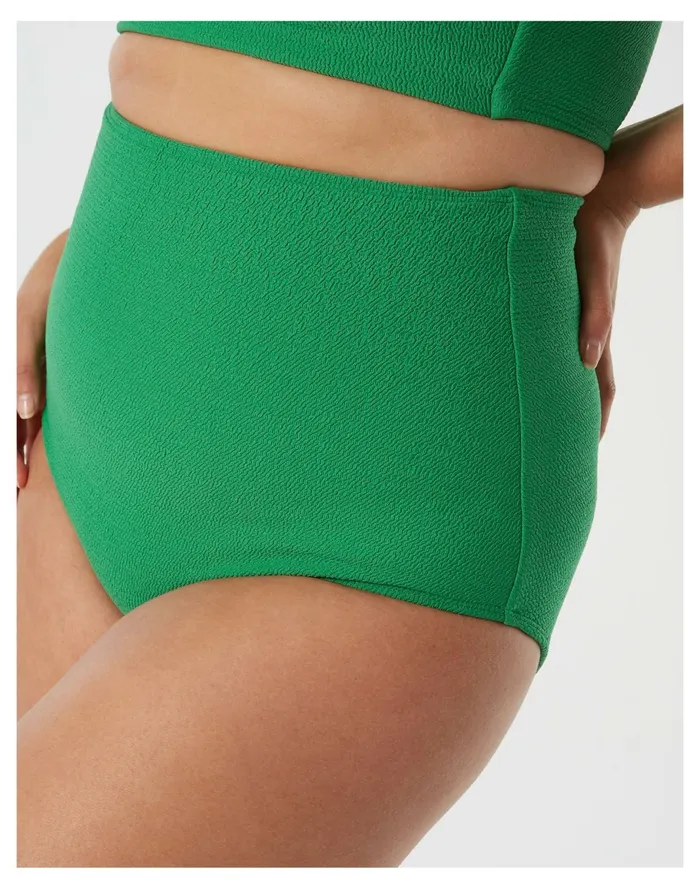 Women SAINT SOMEBODY Sky High Textured Bikini Bottom Green Madewell Swim Women SAINT SOMEBODY Sky High Textured Bikini Bottom Green Madewell Swim