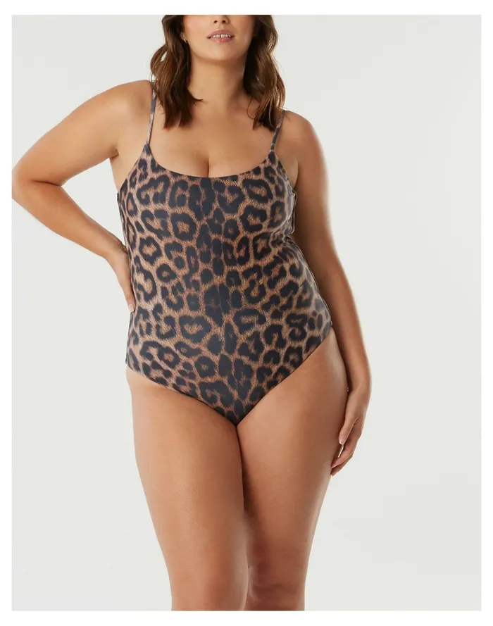 Women SAINT SOMEBODY Underwater Love One Piece Leopard Madewell Swim