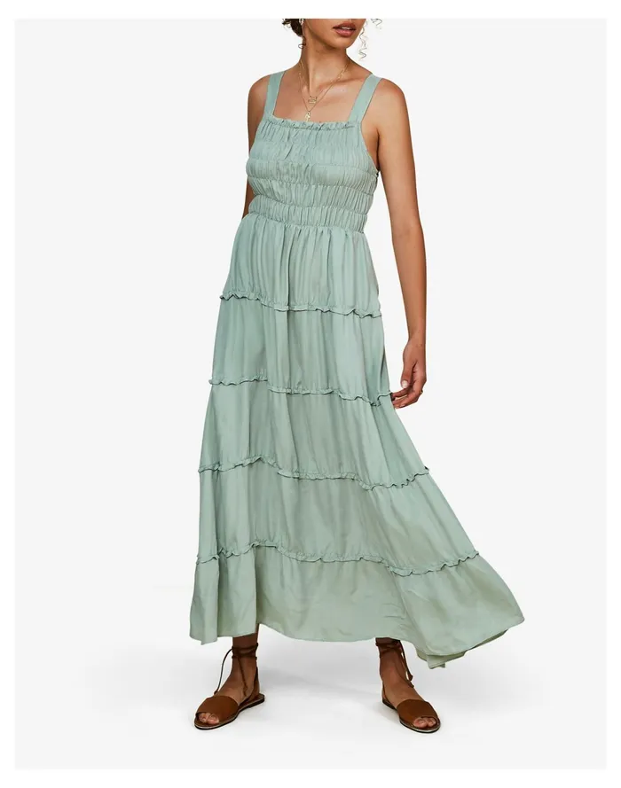 Women Sancia Akima Tiered Maxi Dress Turquoise Madewell Dresses Women Sancia Akima Tiered Maxi Dress Turquoise Madewell Dresses