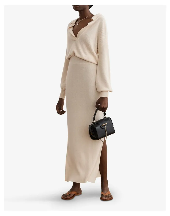 Women Sancia Bamboo Cotton Soete Maxi Skirt Oatmeal Madewell Skirts