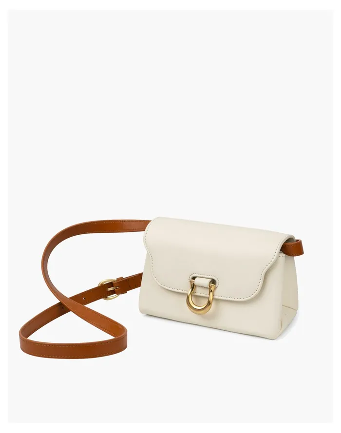 Women Sancia Leather Anouk Buckle Shoulder Bag Ecru Madewell Shoulder Bags
