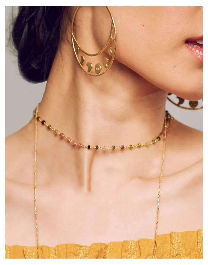 Women Satya Jewelry Abundant Joy Tourmaline Choker Green Multi Madewell Necklaces Women Satya Jewelry Abundant Joy Tourmaline Choker Green Multi Madewell Necklaces