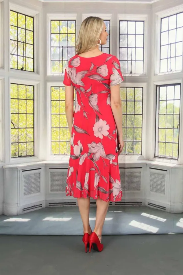Women Scarlet Julianna Floral Print Chiffon Dress Roman Occasionwear