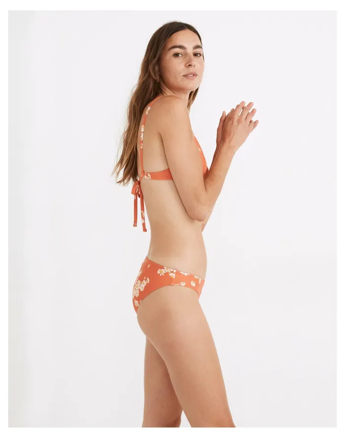 Women Second Wave Classic Bikini Bottom In Lazy Daisies Coastal Orange Madewell Swim Women Second Wave Classic Bikini Bottom In Lazy Daisies Coastal Orange Madewell Swim