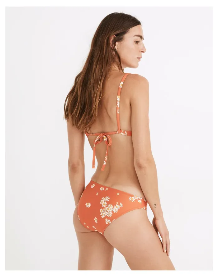 Women Second Wave Classic Bikini Bottom In Lazy Daisies Coastal Orange Madewell Swim Women Second Wave Classic Bikini Bottom In Lazy Daisies Coastal Orange Madewell Swim