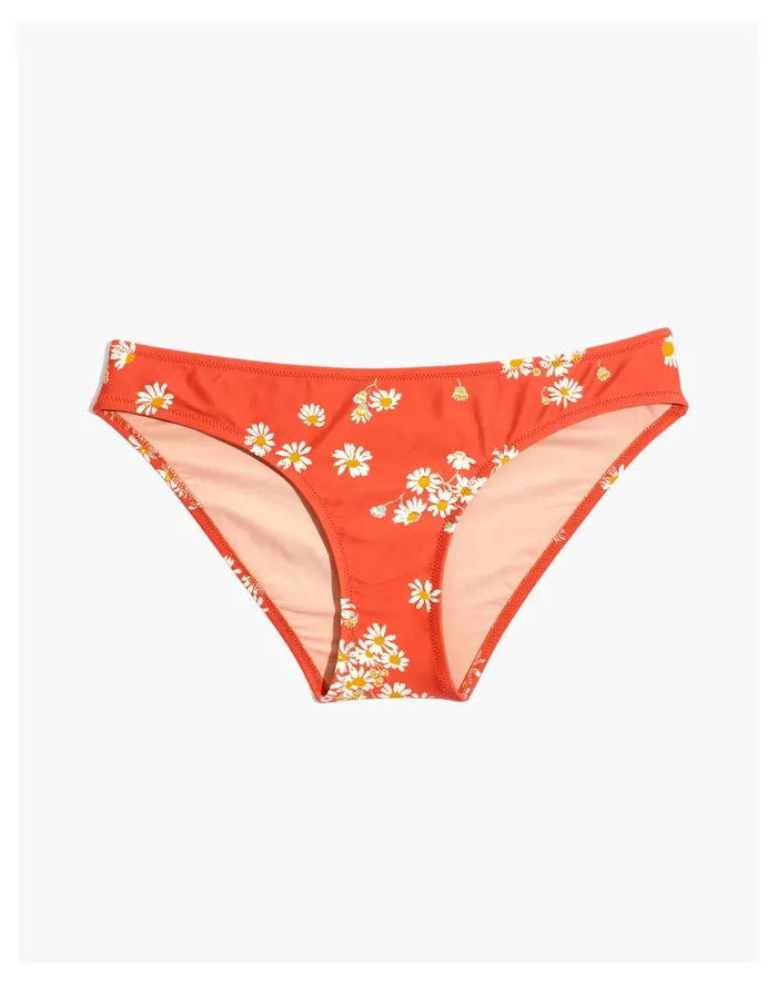 Women Second Wave Classic Bikini Bottom In Lazy Daisies Coastal Orange Madewell Swim Women Second Wave Classic Bikini Bottom In Lazy Daisies Coastal Orange Madewell Swim