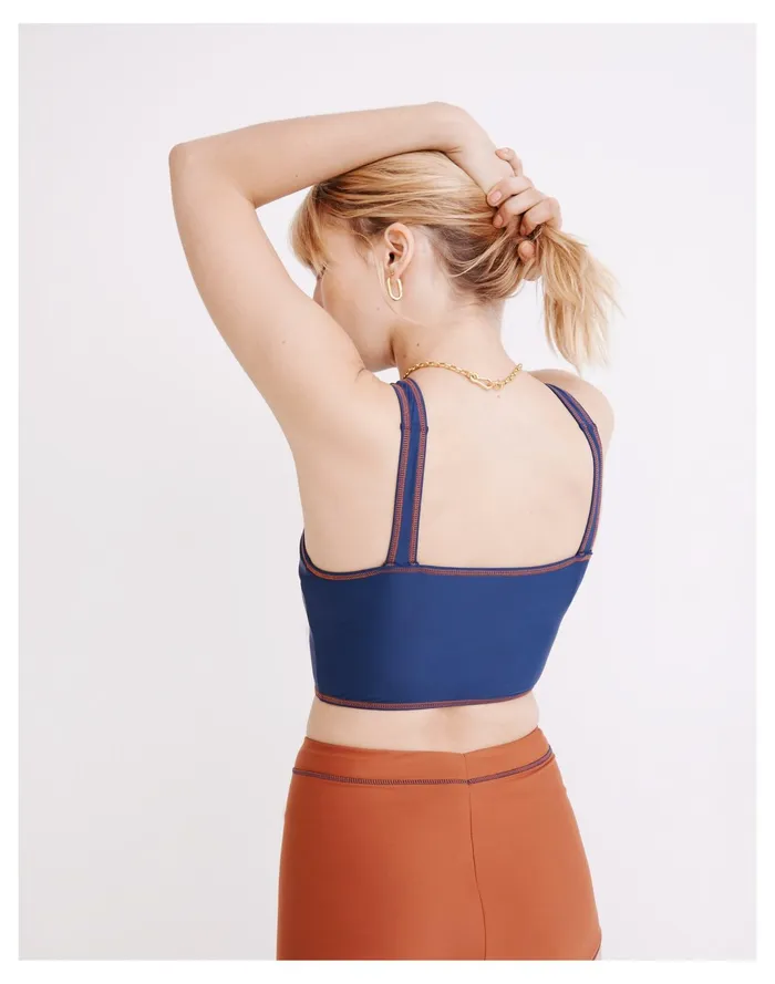 Women Second Wave High Neck Longline Bikini Top Nightfall Madewell Swim Women Second Wave High Neck Longline Bikini Top Nightfall Madewell Swim