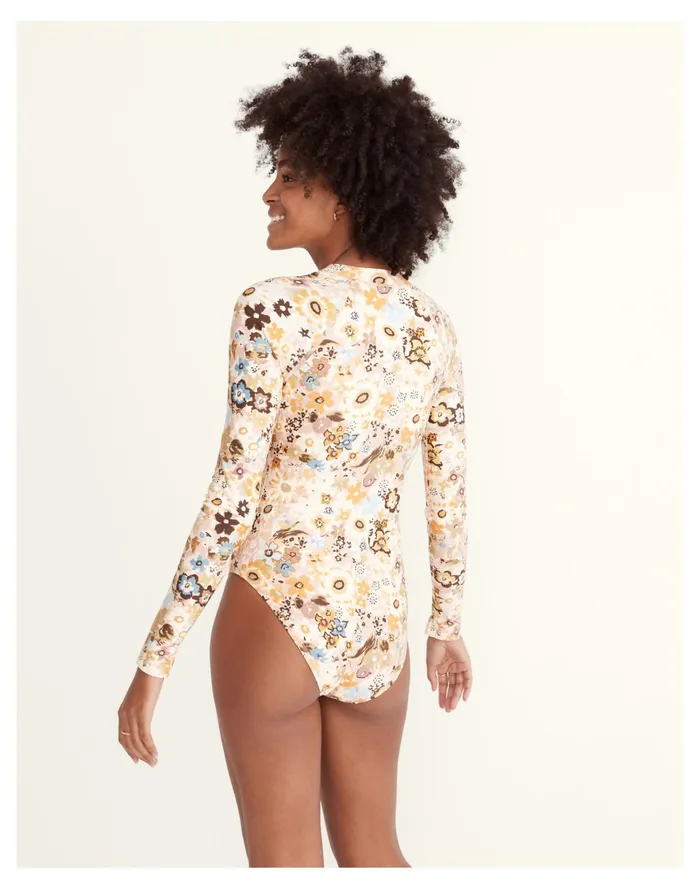 Women Second Wave Rash Guard One Piece Swimsuit In Wildgarden Dusty Blush Madewell Swim Women Second Wave Rash Guard One Piece Swimsuit In Wildgarden Dusty Blush Madewell Swim