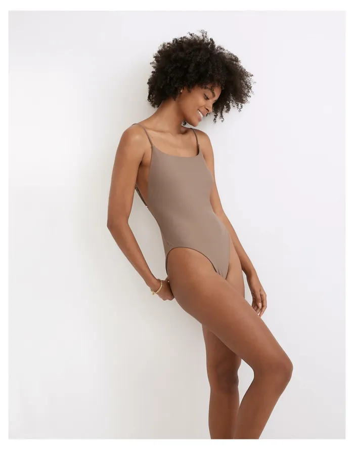 Women Second Wave Spaghetti Strap One Piece Swimsuit Castle Rock Madewell Swim Women Second Wave Spaghetti Strap One Piece Swimsuit Castle Rock Madewell Swim