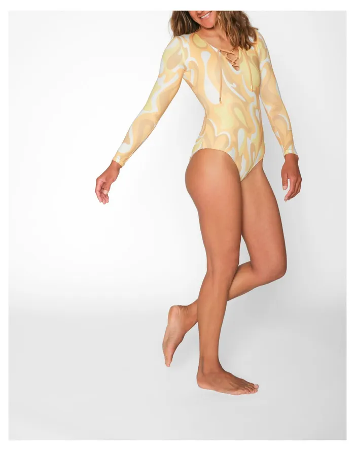 Women Seea Solanas Surf Suit Yellow Multi Madewell Swim