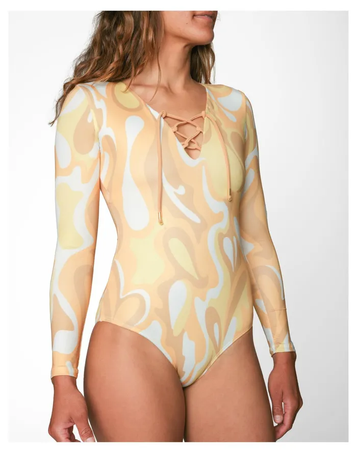 Women Seea Solanas Surf Suit Yellow Multi Madewell Swim Women Seea Solanas Surf Suit Yellow Multi Madewell Swim