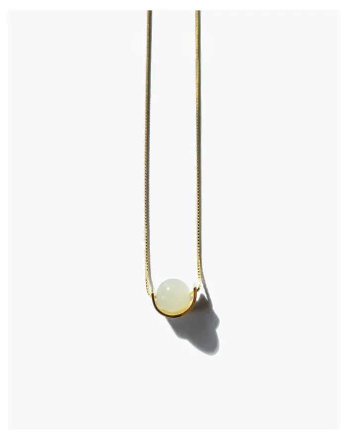 Women Seree Equinox Green Bead Jade Necklace Light Green Madewell Necklaces