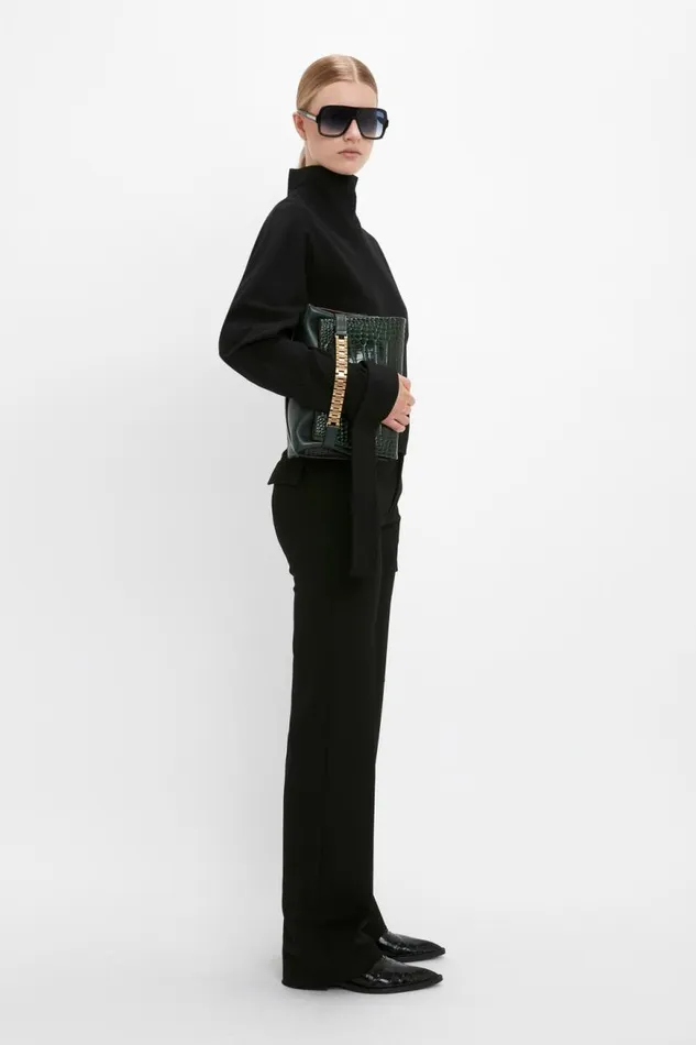 Women Shirts and Tops Victoria Beckham Tie Sleeve Ponti Top In Black