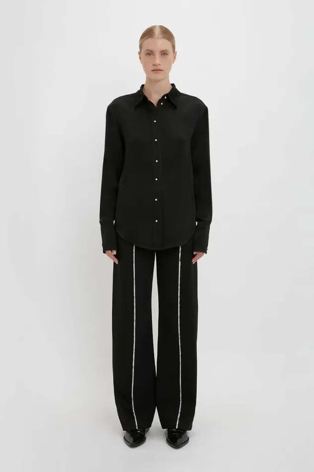 Women Shirts and Tops Victoria Beckham Waistcoat Detail Shirt In Black