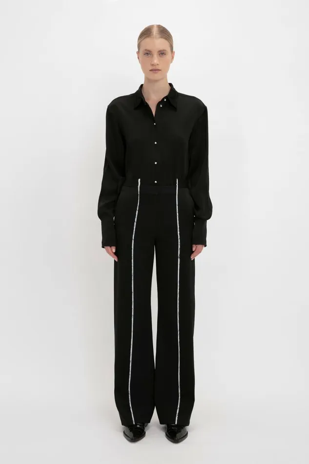 Women Shirts and Tops Victoria Beckham Waistcoat Detail Shirt In Black