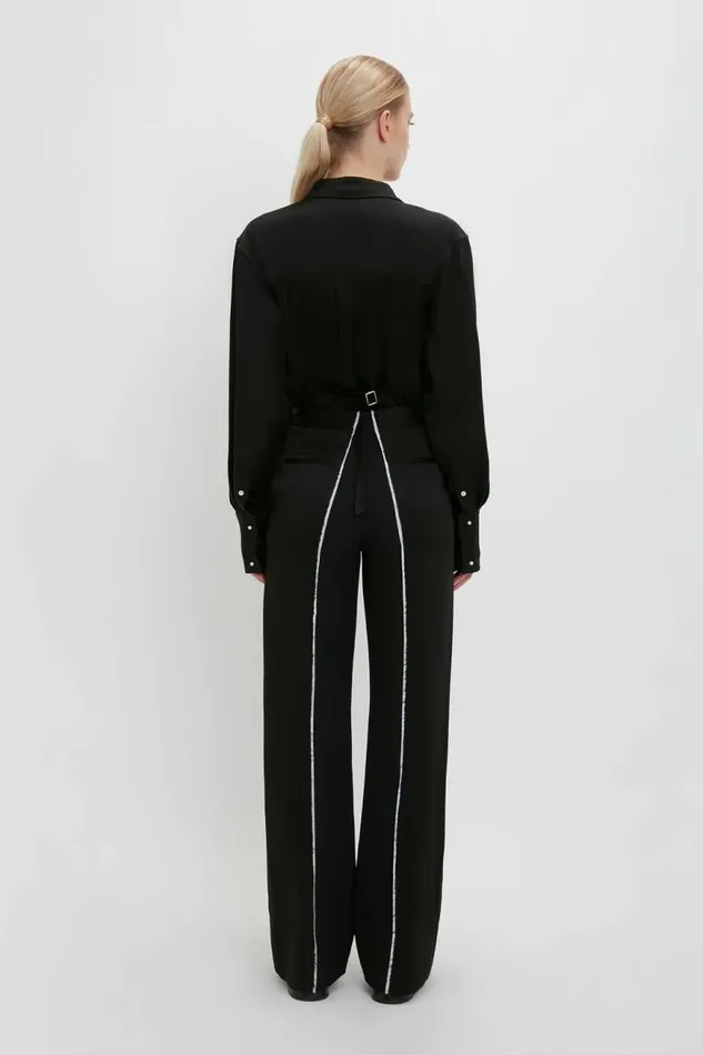Women Shirts and Tops Victoria Beckham Waistcoat Detail Shirt In Black
