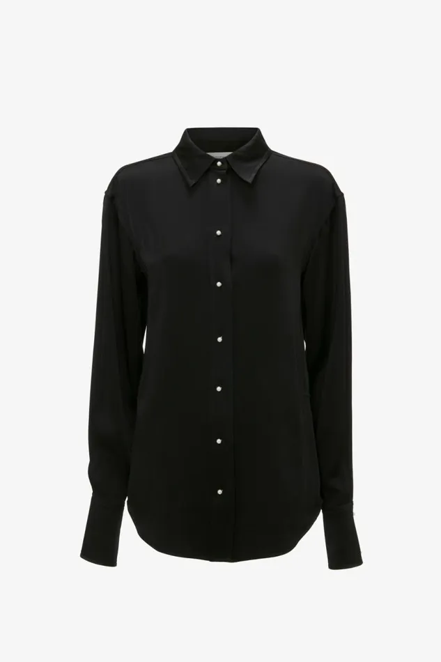 Women Shirts and Tops Victoria Beckham Waistcoat Detail Shirt In Black