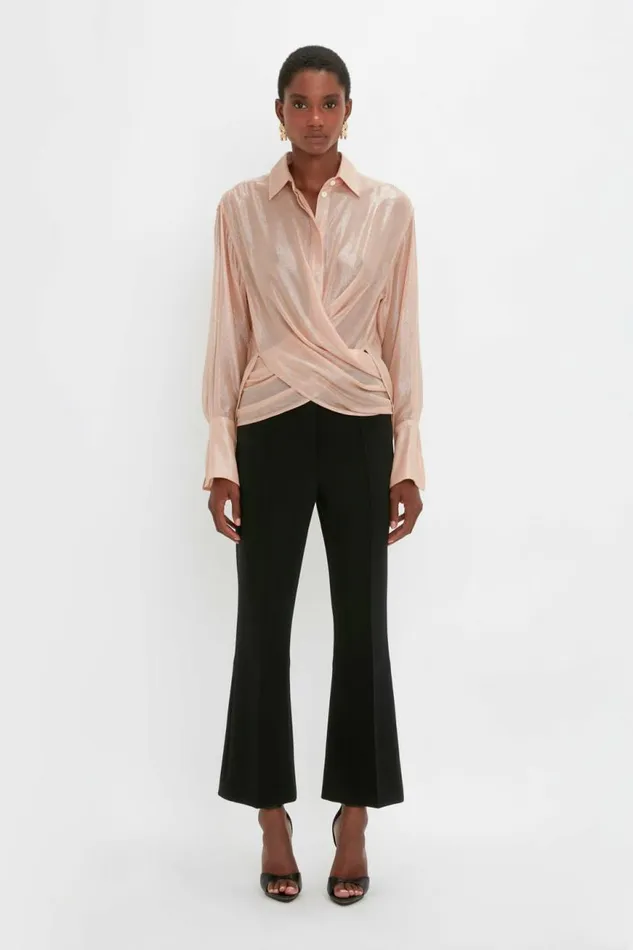 Women Shirts and Tops Victoria Beckham Wrap Front Blouse In Rosewater