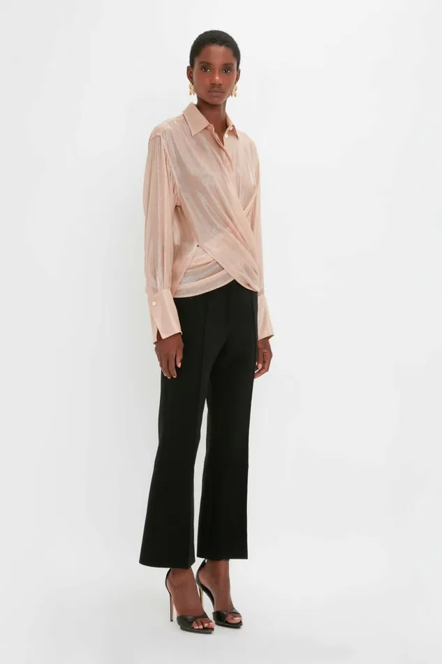 Women Shirts and Tops Victoria Beckham Wrap Front Blouse In Rosewater