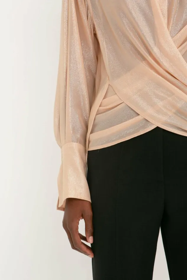 Women Shirts and Tops Victoria Beckham Wrap Front Blouse In Rosewater