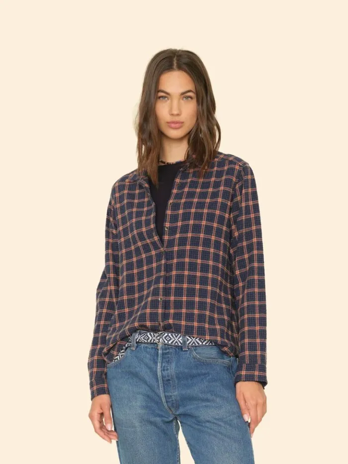 Women Shirts Xirena Navy Brick Scout Shirt