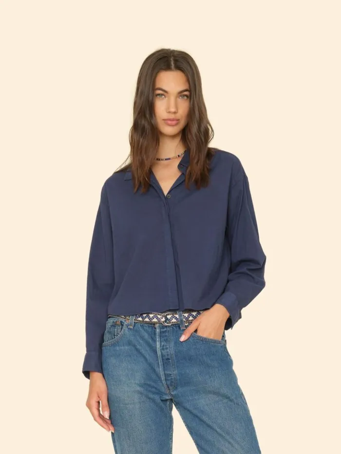 Women Shirts Xirena Navy Smyth Shirt