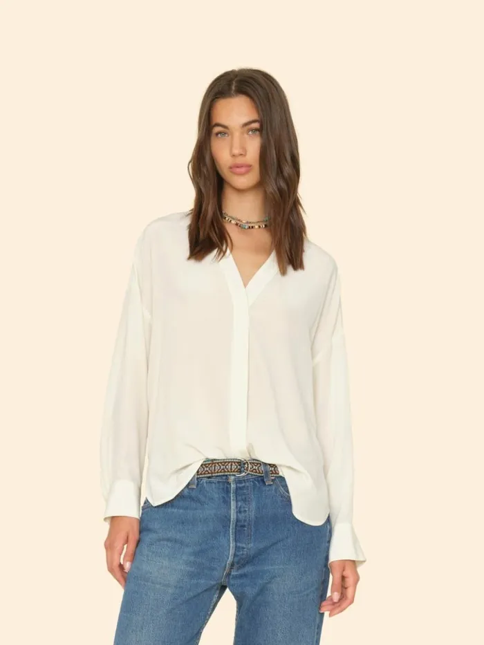 Women Shirts Xirena White Agate Frances Silk Shirt