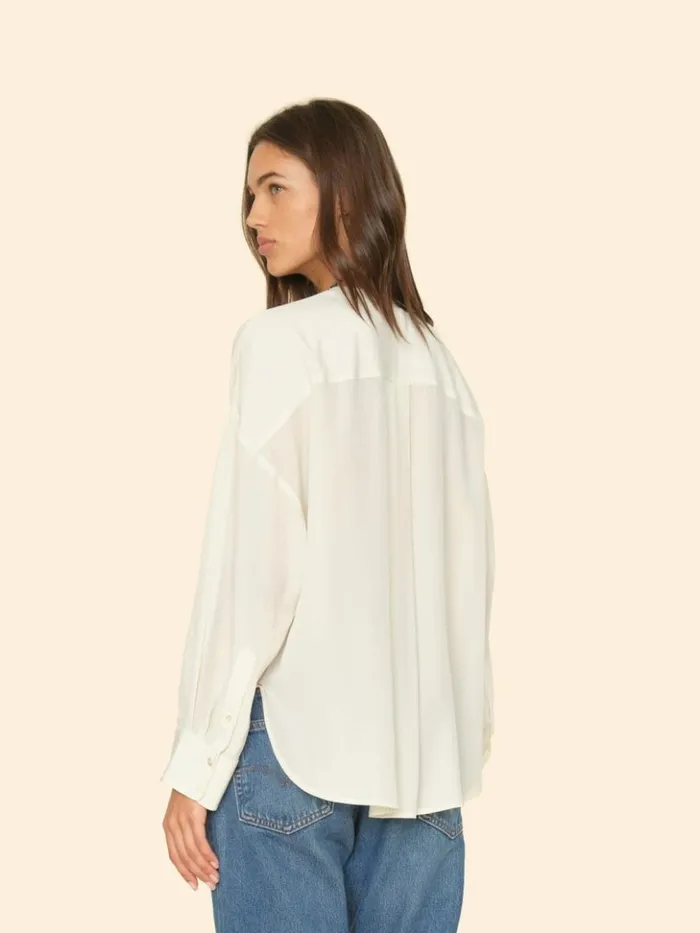 Women Shirts Xirena White Agate Frances Silk Shirt