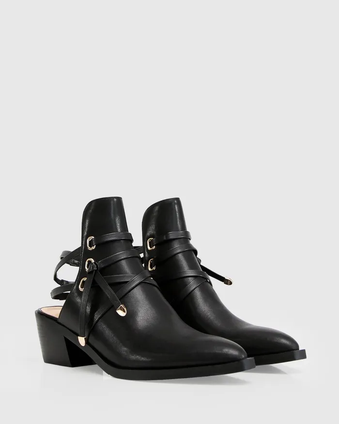 Women Shoes Belle and Bloom Can039t Be Tamed Open Back Boot 8211 Black