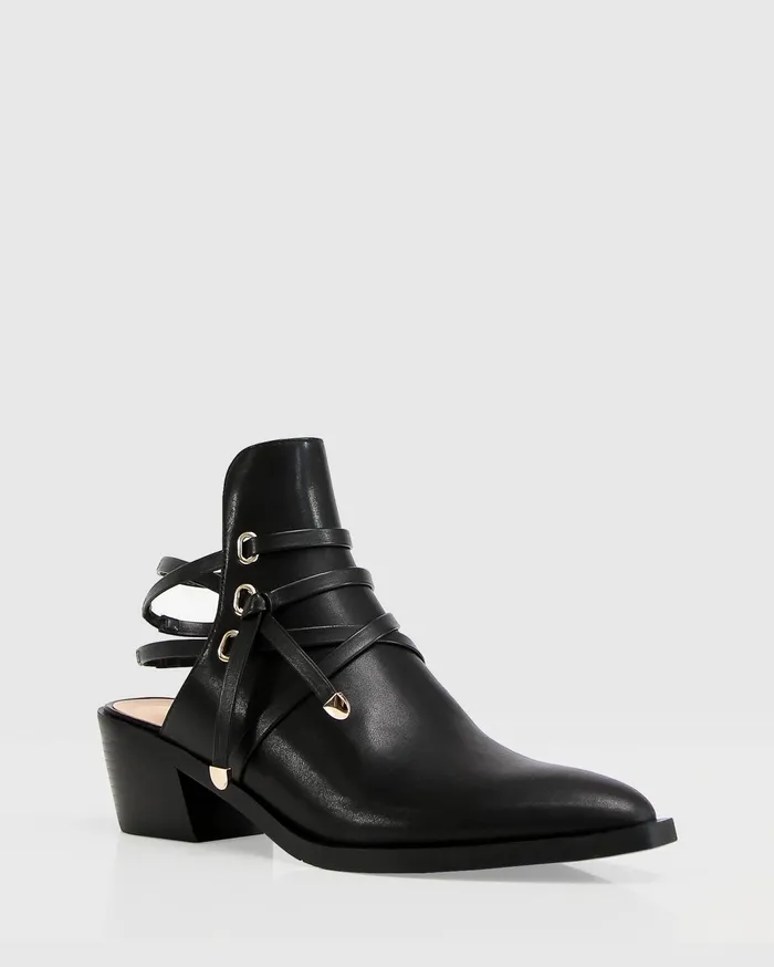 Women Shoes Belle and Bloom Can039t Be Tamed Open Back Boot 8211 Black
