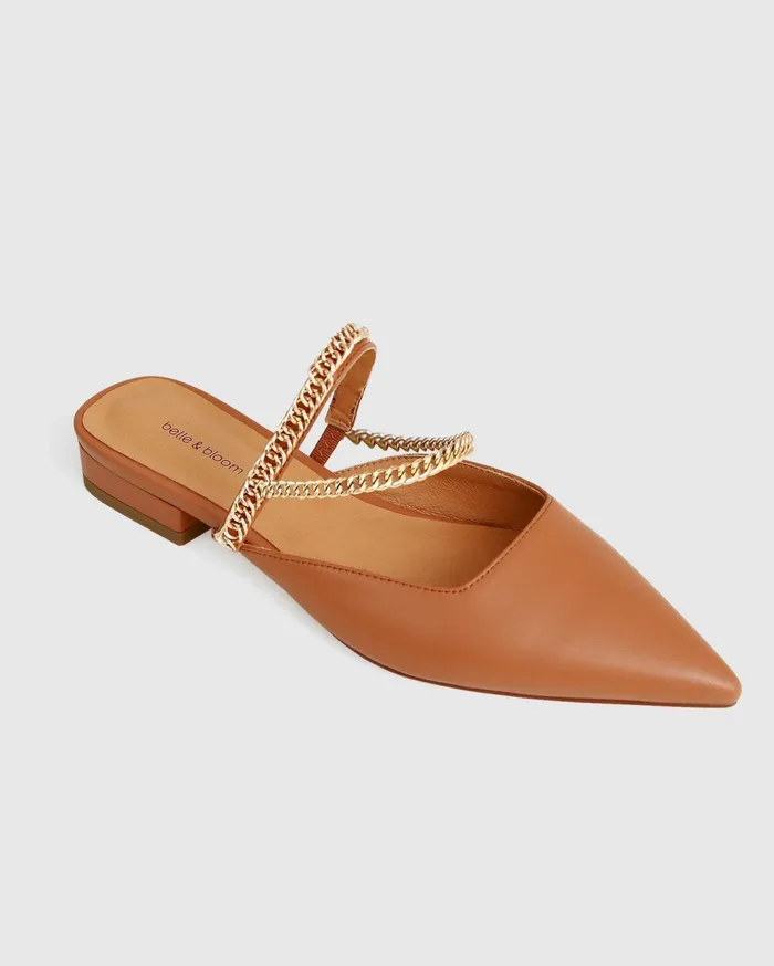Women Shoes Belle and Bloom On The Go Leather Flat 8211 Camel