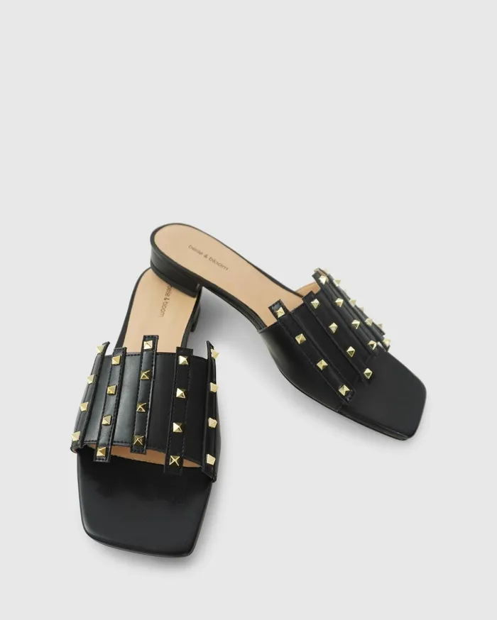 Women Shoes Belle and Bloom Until We Meet Stud Slide 8211 Black