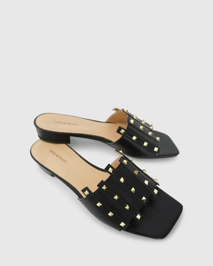 Women Shoes Belle and Bloom Until We Meet Stud Slide 8211 Black