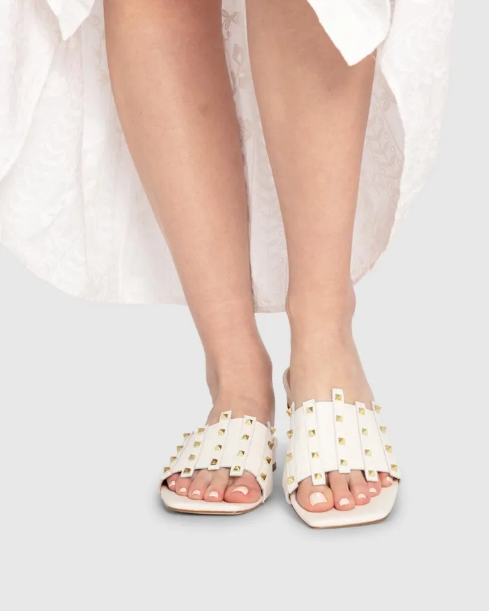 Women Shoes Belle and Bloom Until We Meet Stud Slide 8211 Cream